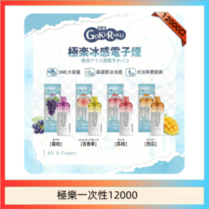 【8種口味】極楽 12000口一次性電子煙|超大容量 |口感絲滑|新品